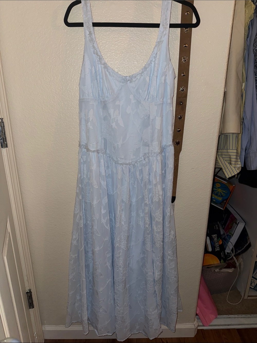 wild fable Light Blue Floral Maxi Dress